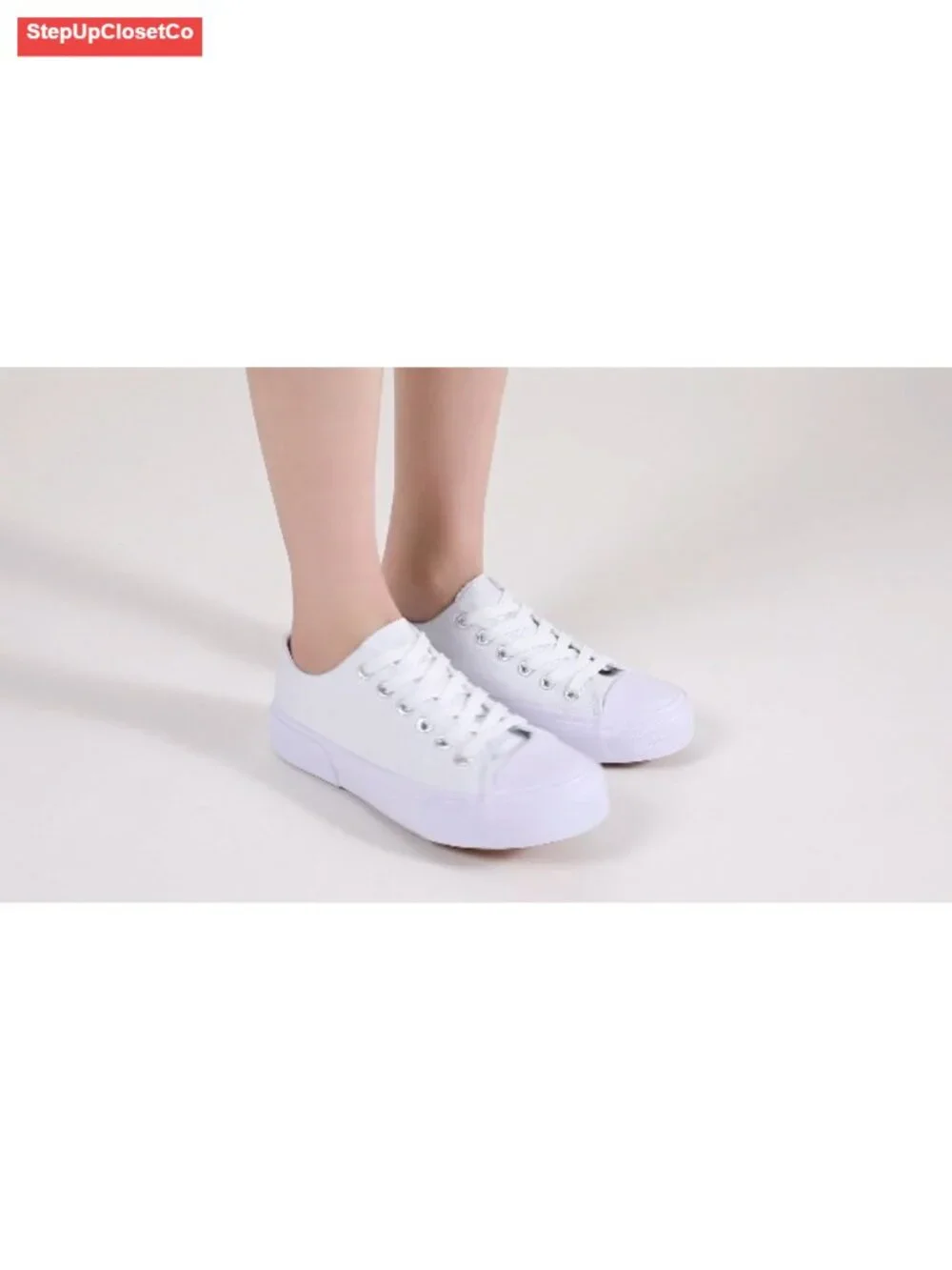 Classic Low Top Canvas Sneakers for Women, Breathable Lace Up Shoes, Slip On